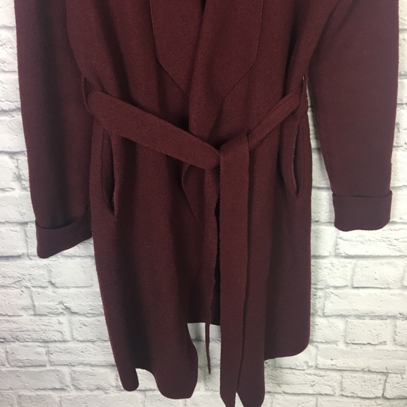 Anthropologie Moth Wine Mayella Sweater Coat with Belt - Picture 4 of 11